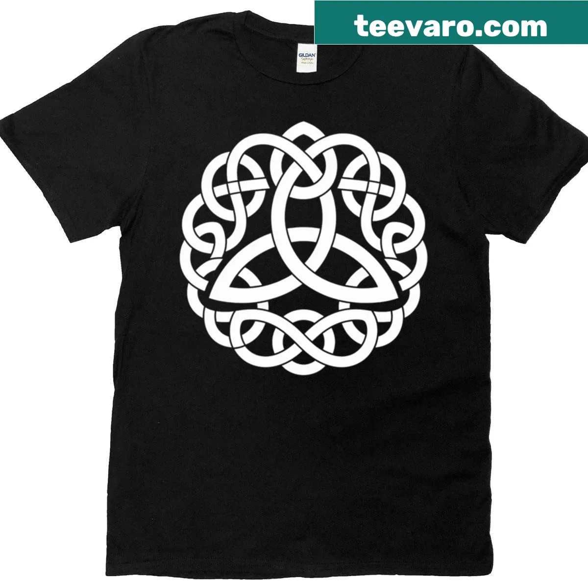 Celtic Knot Trinity Symbol t-shirt representing Irish heritage — on a men's t-shirt