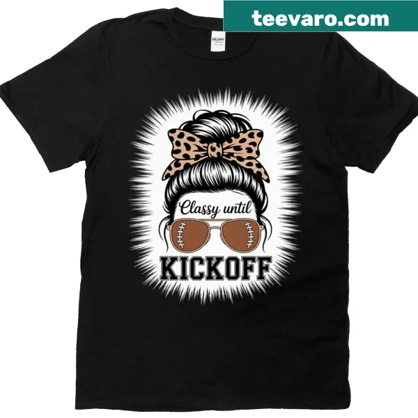 Classy football graphic text on T-shirt