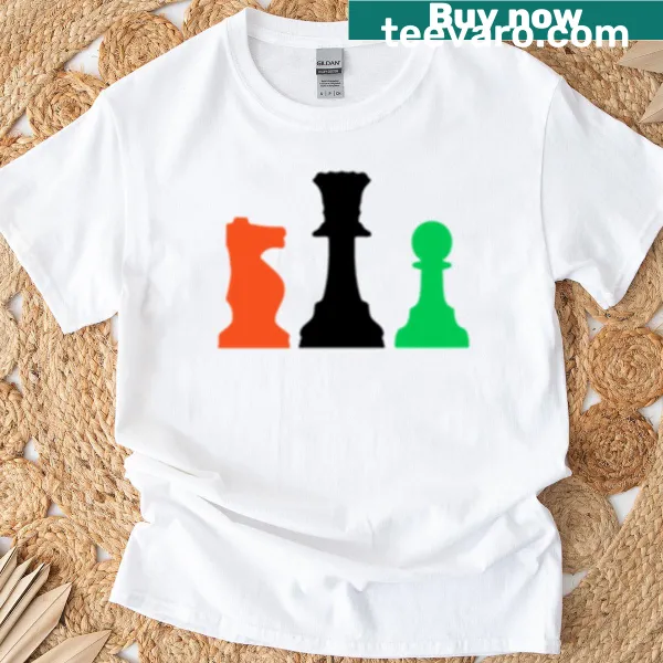 Minimalist design featuring three chess pieces