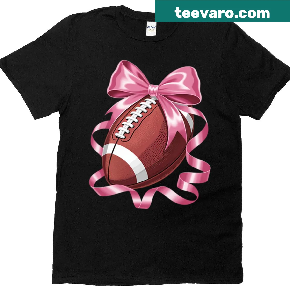 Bow and football player design on T-shirt — on a men's t-shirt