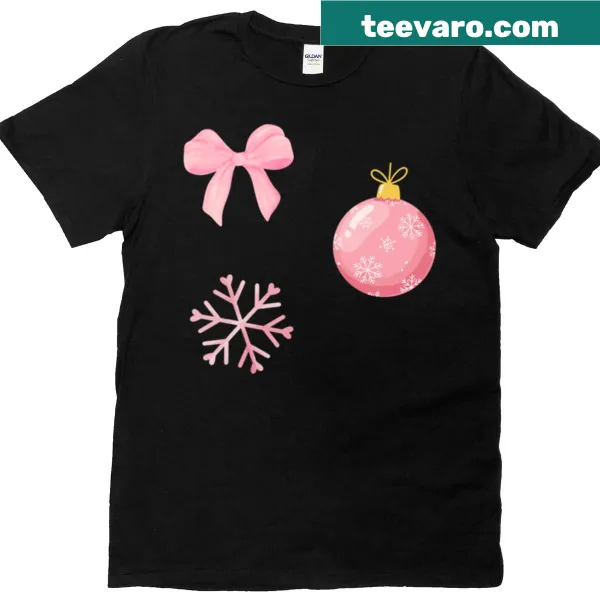 Coquette-style Christmas themed t-shirt