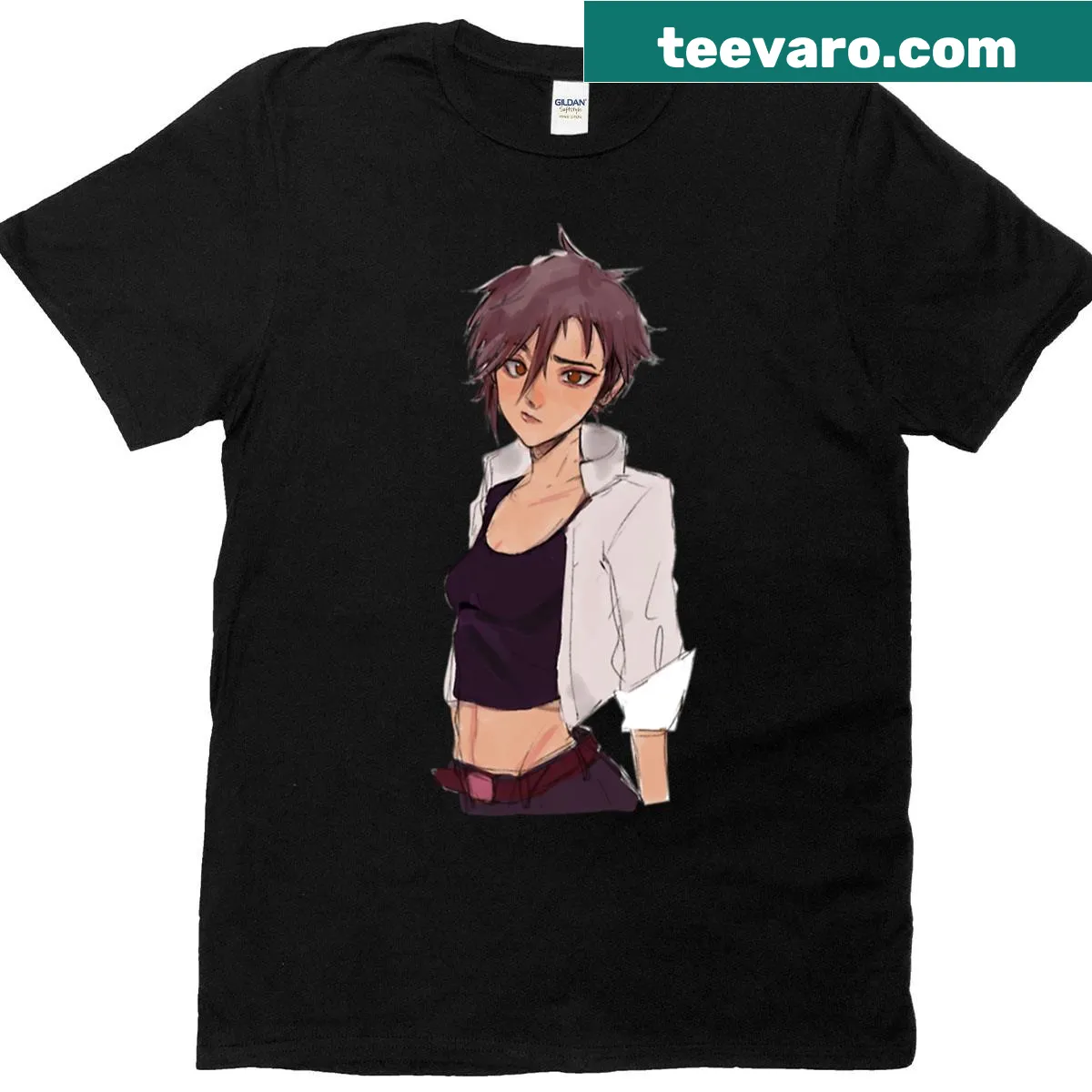 Cute T-shirt featuring an illustration of the Invisigal character — on a men's t-shirt