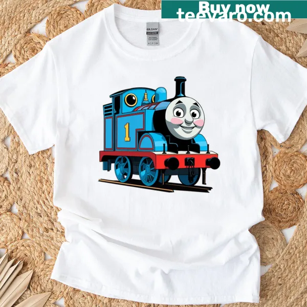 Cute Thomas The Tank Engine graphic on a kid's T-shirt