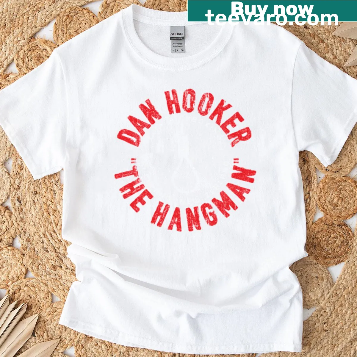 Dan Hooker The Hangman graphic on T-shirt — on a men's t-shirt