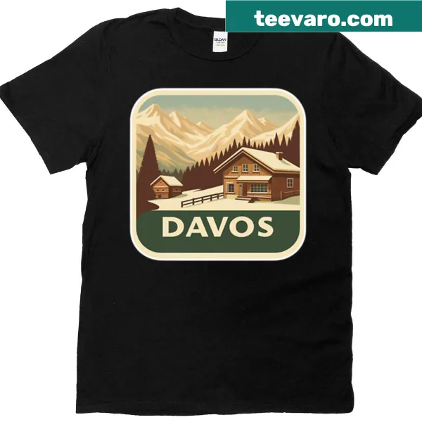 Illustrative design of the Swiss Alps representing Davos, Switzerland.