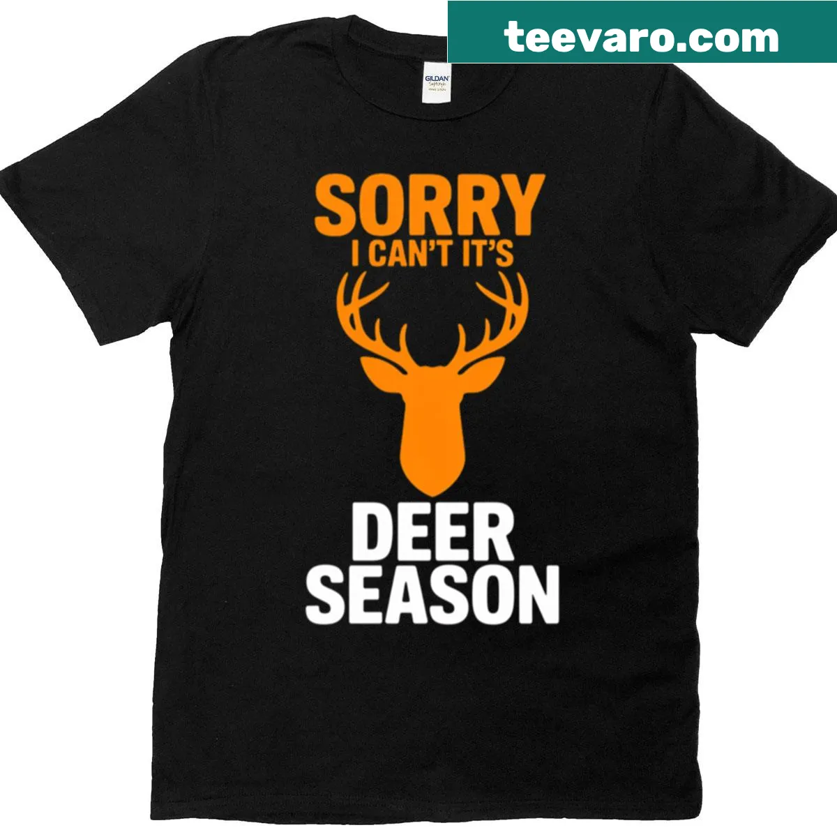 Humorous deer hunting t-shirt with clever sayings — on a men's t-shirt