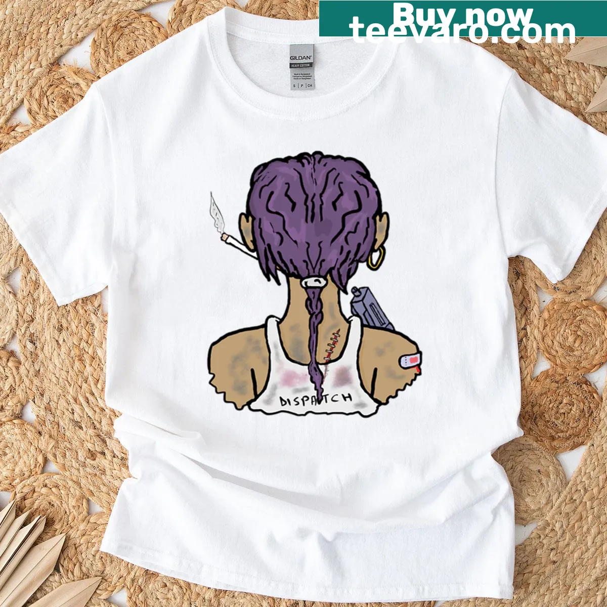 Empowering T-shirt with she warrior illustration — on a men's t-shirt