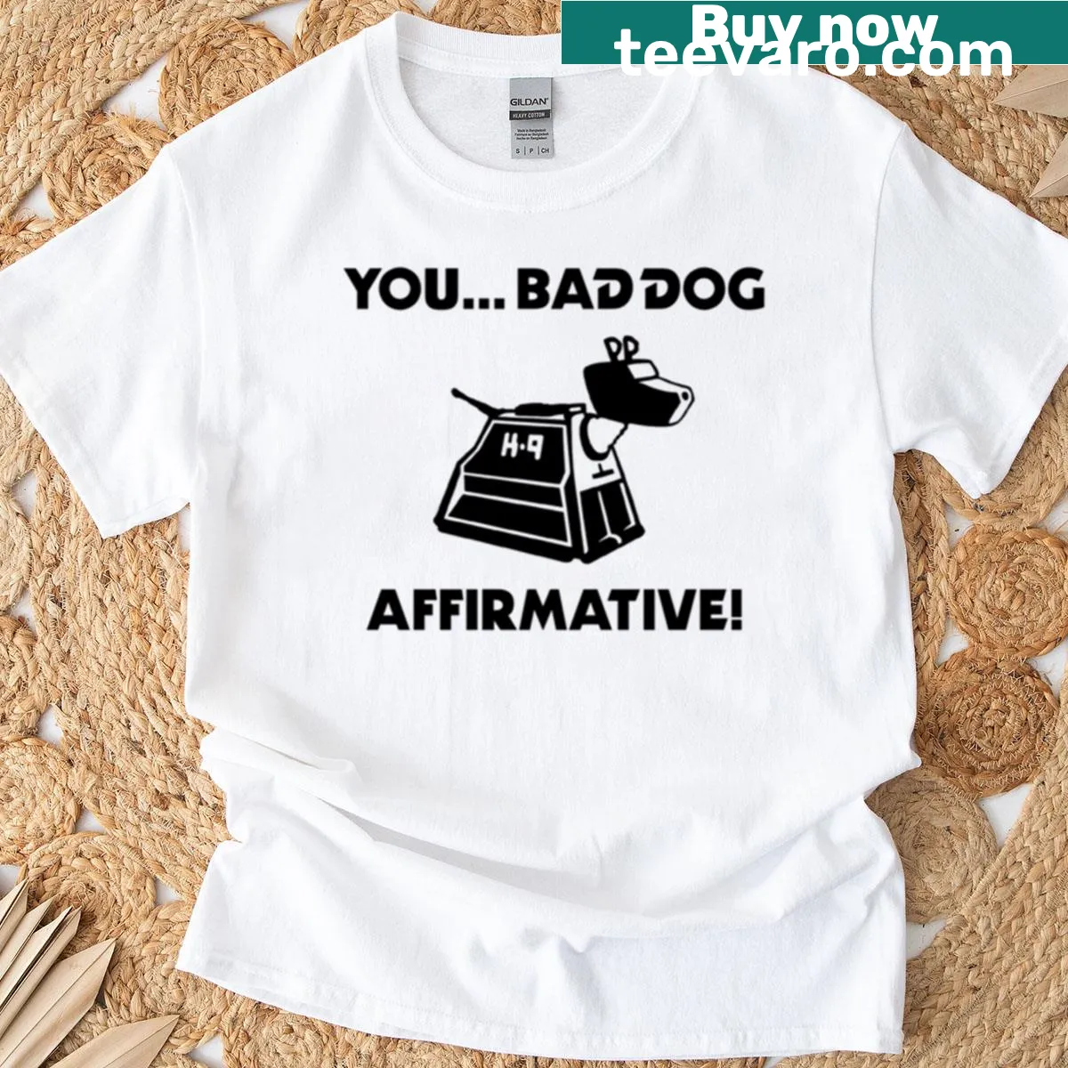 Doctor Who K9 graphic T-shirt celebrating the iconic character — on a men's t-shirt