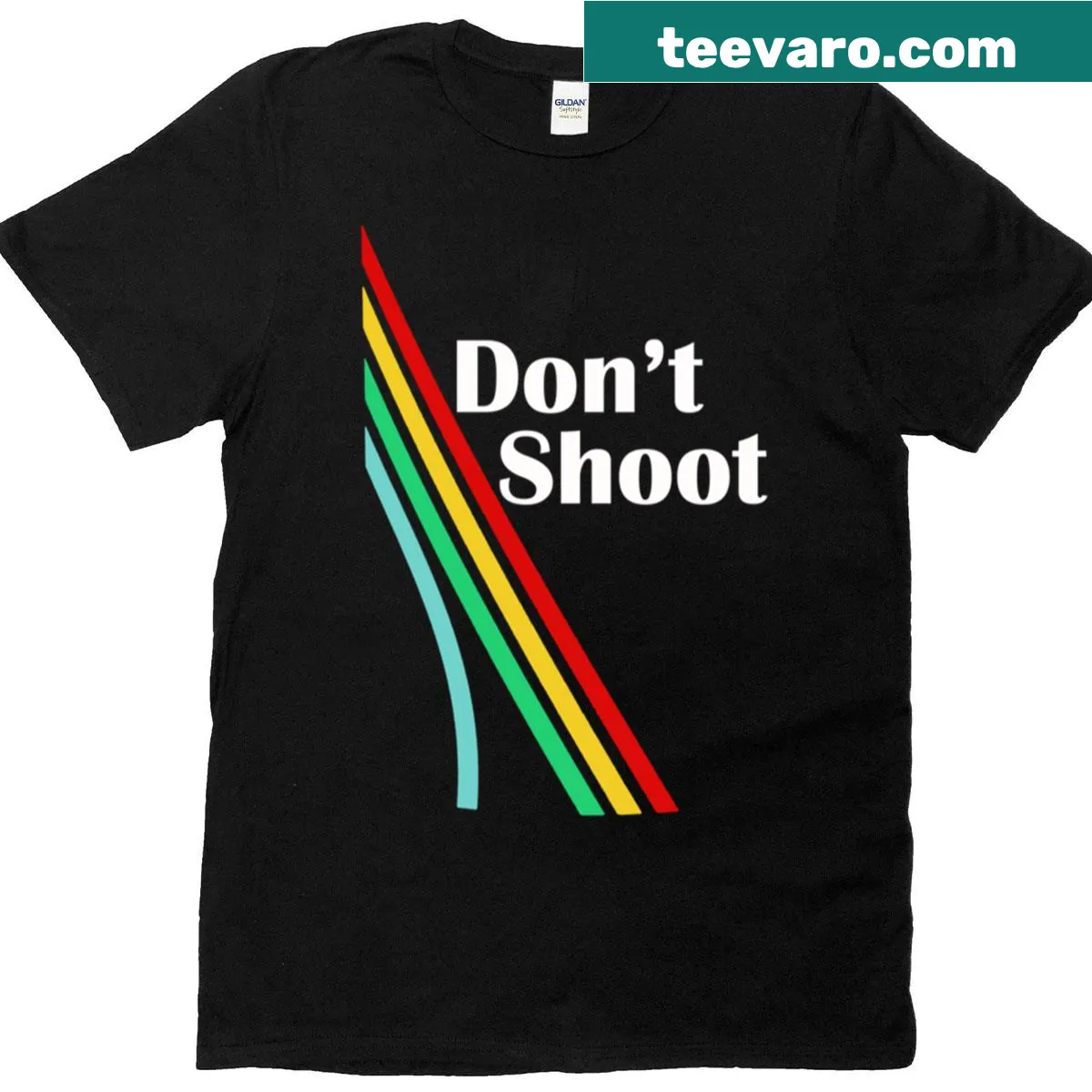 Bold graphic t-shirt with Don't Shoot Gaming slogan — on a men's t-shirt