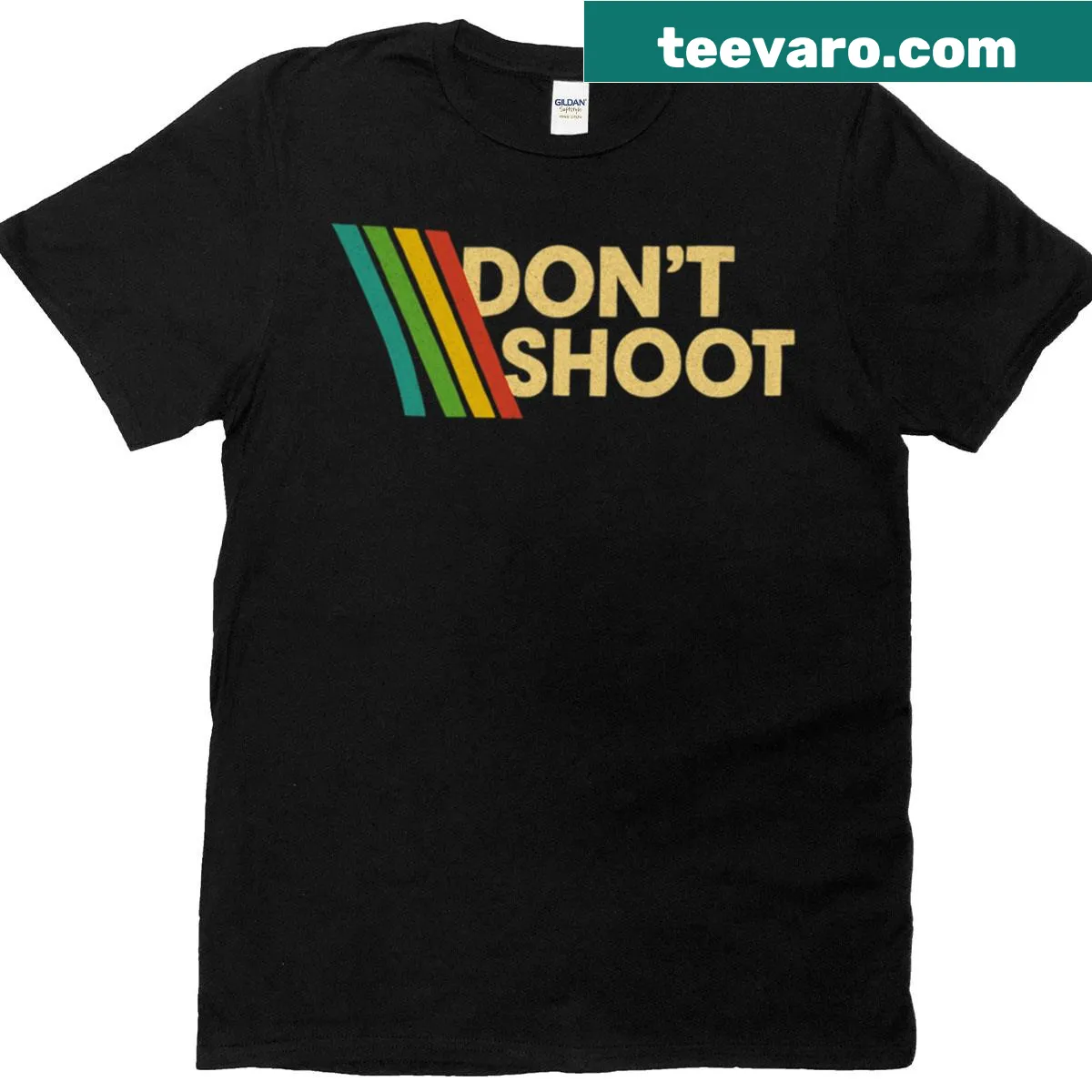Edgy Don't Shoot gaming T-shirt Arc Raiders design — on a men's t-shirt