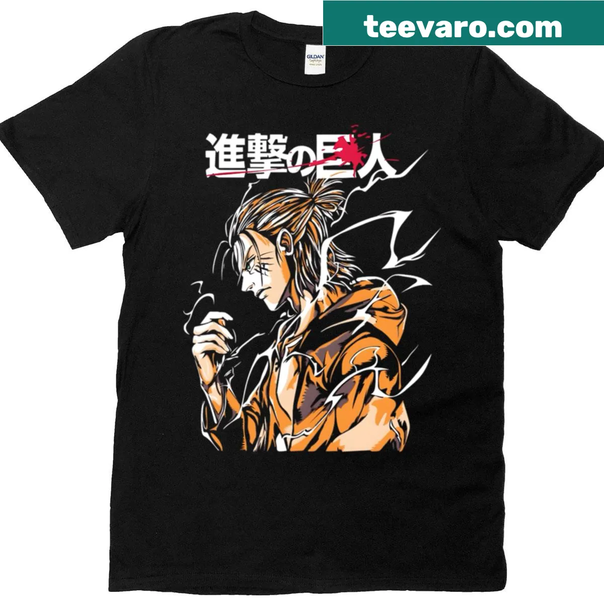 Eren Yeager T-shirt featuring a bold illustration of the character in action — on a men's t-shirt