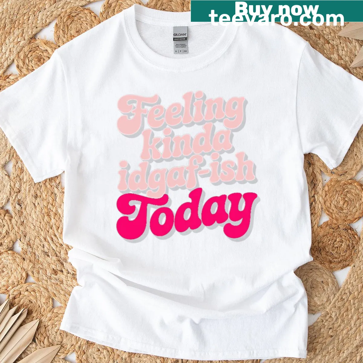 Snarky T-shirt featuring the phrase 'Feeling Kinda Idgaf-ish Today' in bold typography — on a men's t-shirt