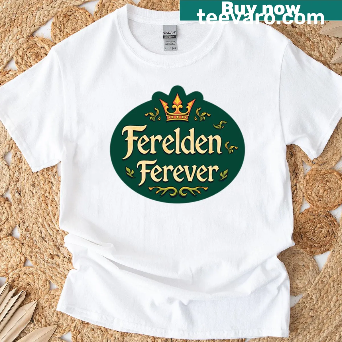 Dragon Age inspired T-shirt with Ferelden map design — on a men's t-shirt