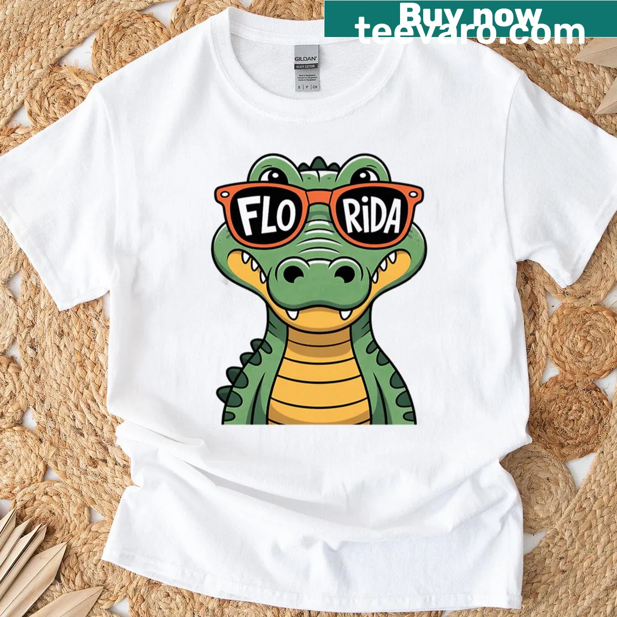 Whimsical Florida design T-shirt celebrating the state's gifts — on a men's t-shirt