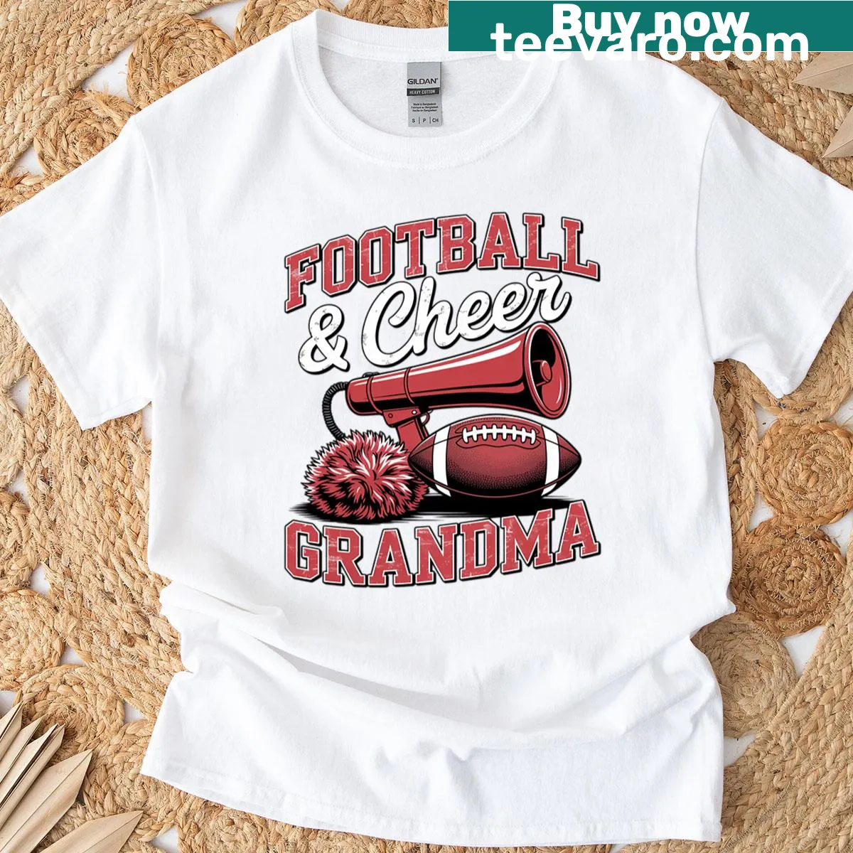 Cheer Grandma t-shirt with bold lettering for football fans — on a men's t-shirt
