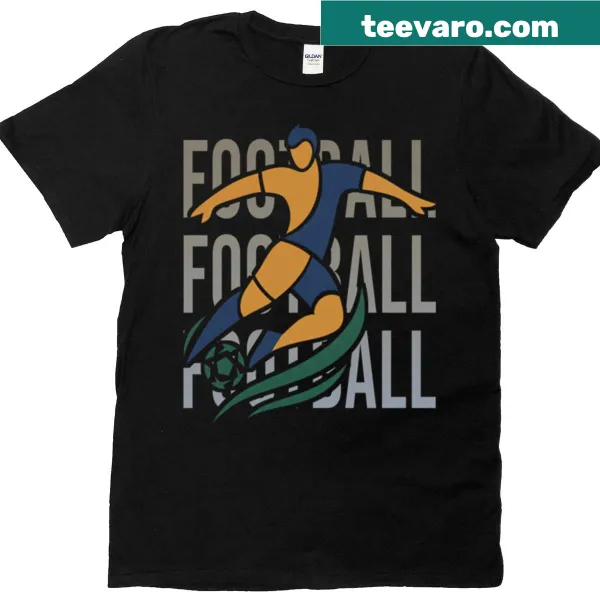 Football T-shirt with gradient typography design