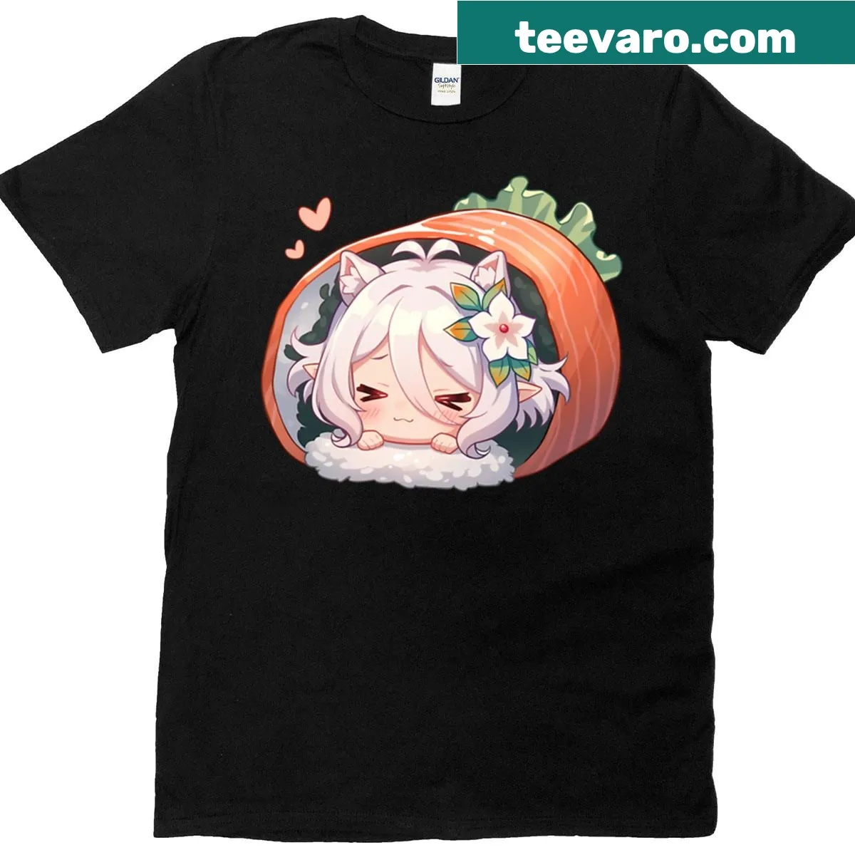 Cute T-shirt featuring chibi Kokkoro from Princess Connect in a playful design — on a men's t-shirt
