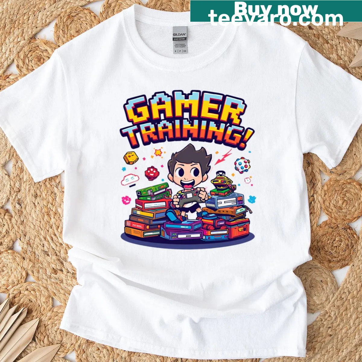 Funny Gamer In Training T-shirt with backlog graphic — on a men's t-shirt