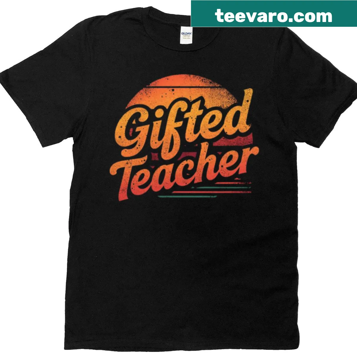 Retro text graphic celebrating teachers on a t-shirt — on a men's t-shirt