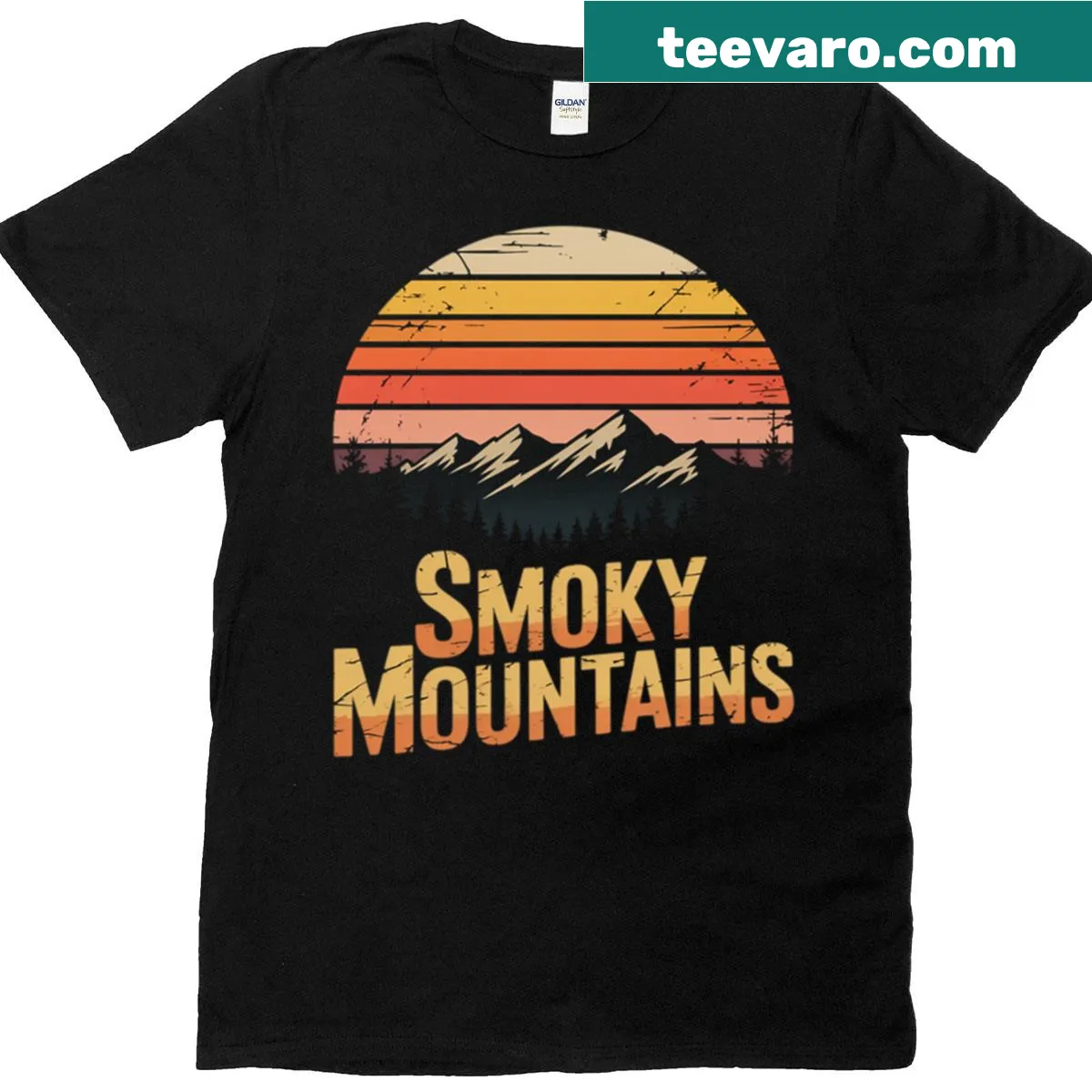 Great Smoky Mountains illustration on a t-shirt — on a men's t-shirt