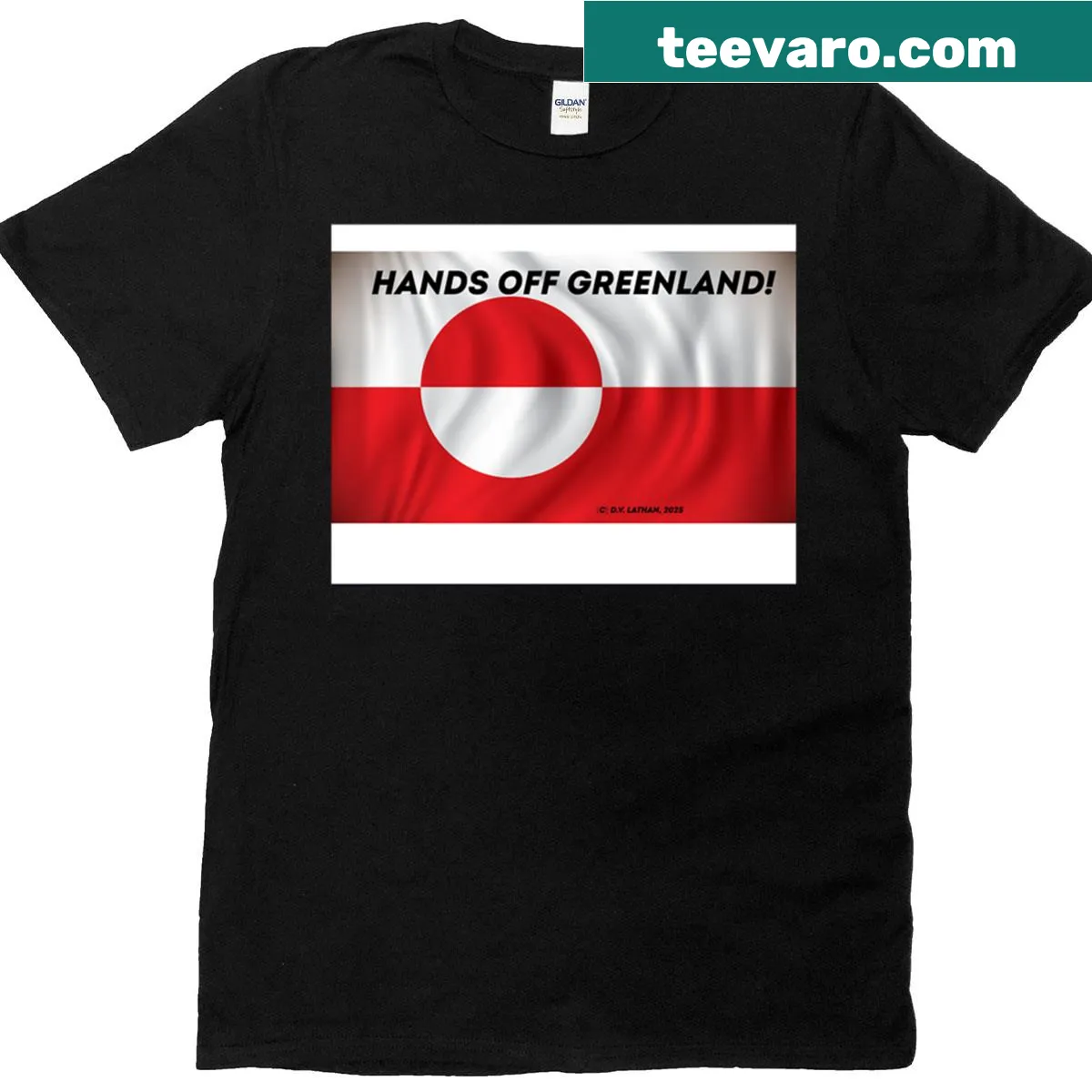 T-shirt with playful slogan about Greenland — on a men's t-shirt
