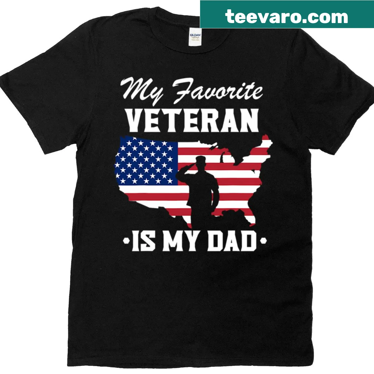Vintage style USA flag t-shirt dedicated to dad — on a men's t-shirt