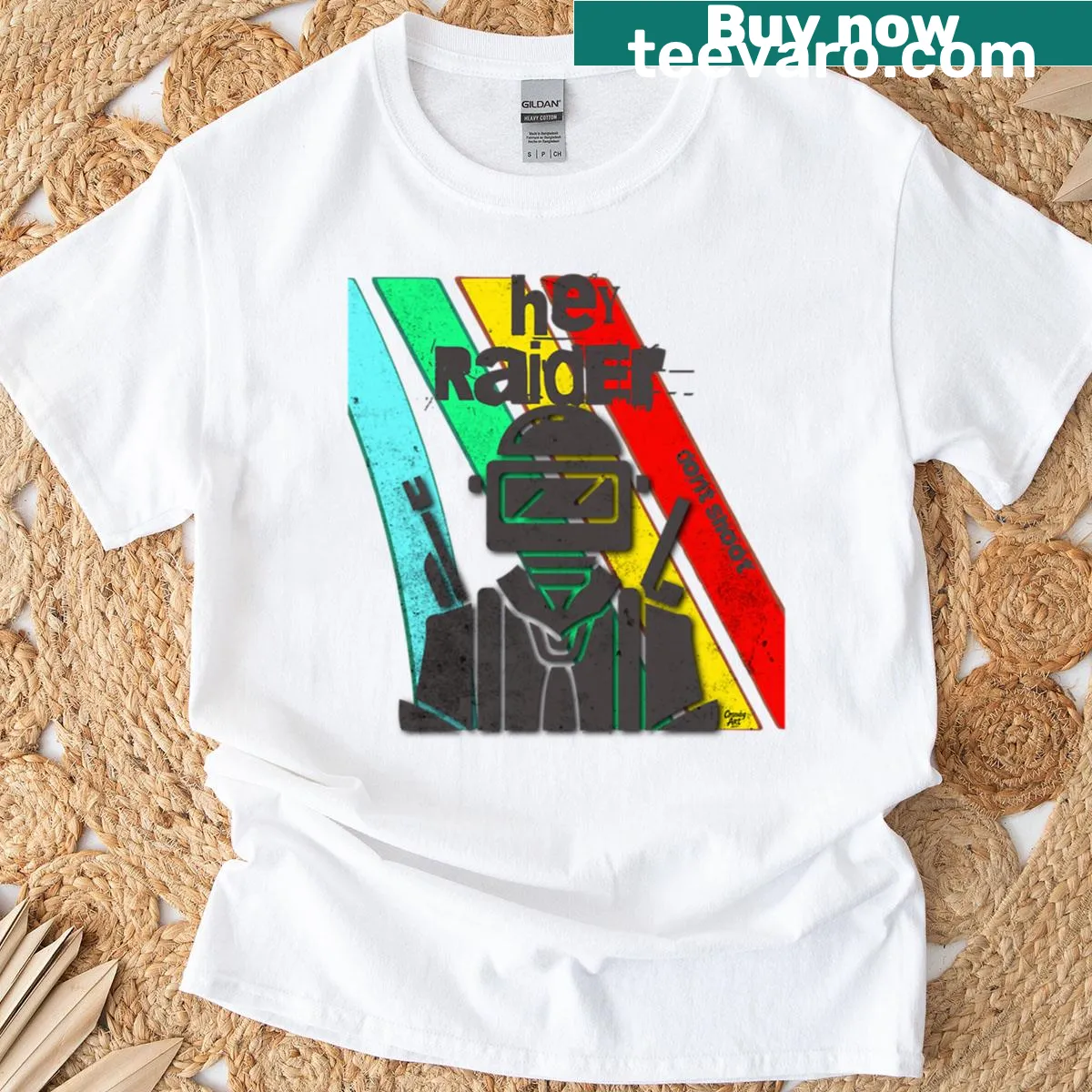 Extraction looter style T-shirt with gaming graphic — on a men's t-shirt