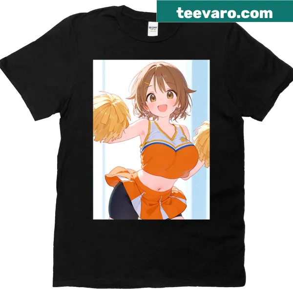 Energetic anime character T-shirt with a gaming theme.