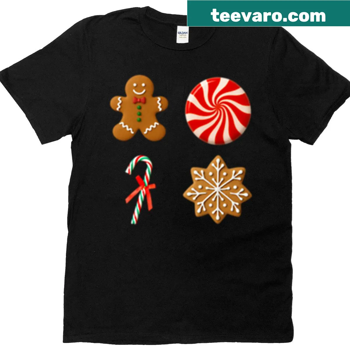 Cheerful holiday-themed T-shirt with warm illustrations. — on a men's t-shirt