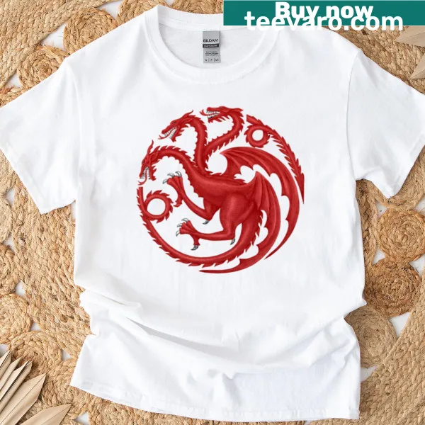 Illustrated House of the Dragon t-shirt featuring dragon imagery