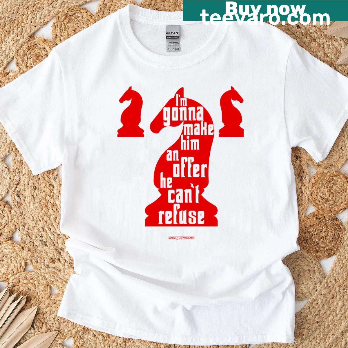 Witty t-shirt featuring an iconic film quote — on a men's t-shirt