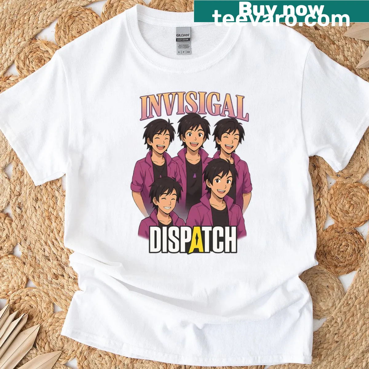 Anime character art t-shirt featuring an energetic design — on a men's t-shirt