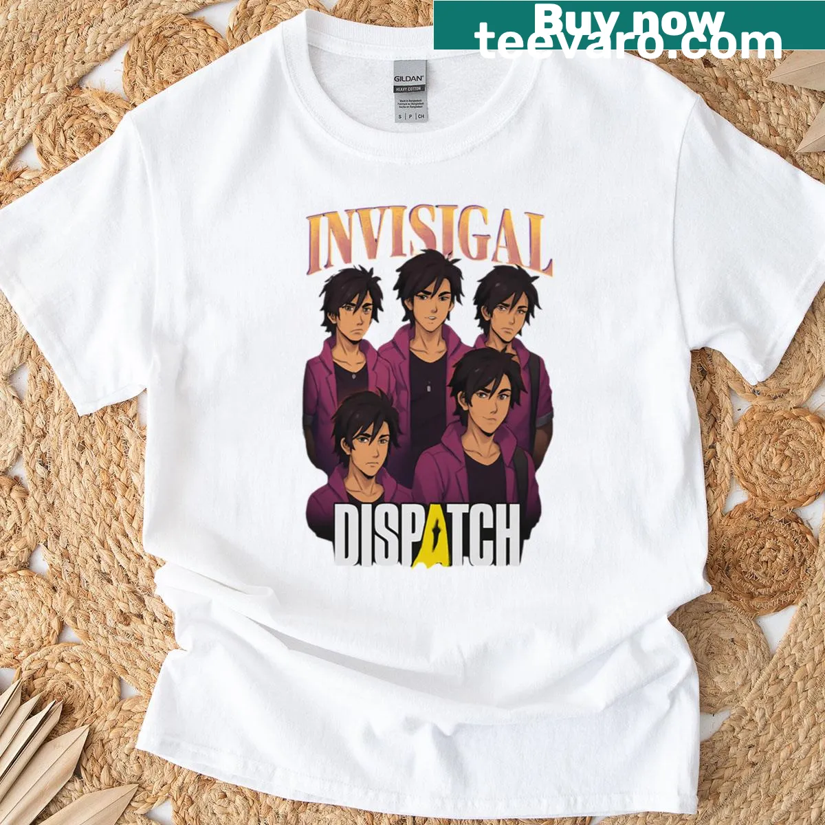 Unique graphic design t-shirt with imaginative themes — on a men's t-shirt
