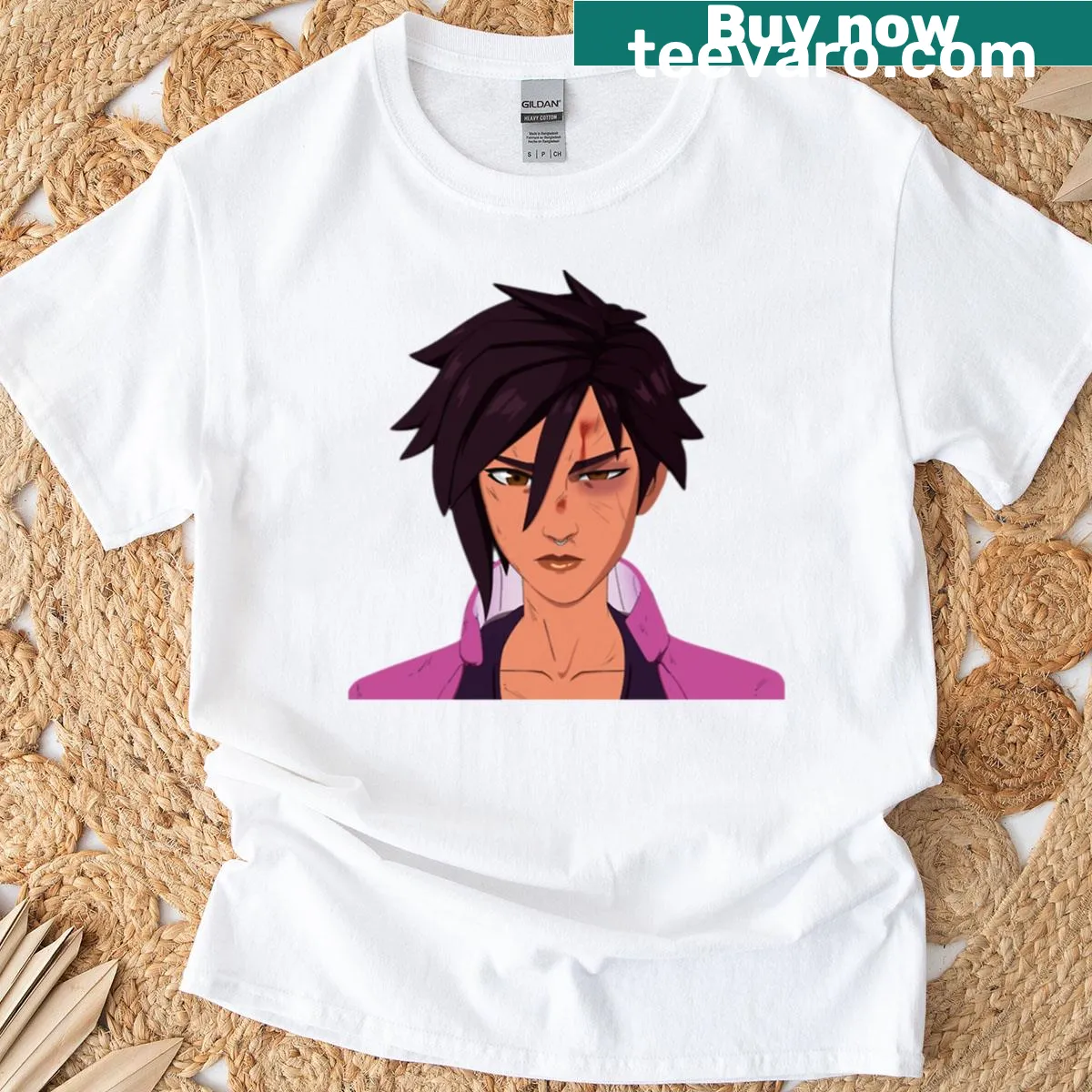 Playful t-shirt featuring Invisigal character with hurt face design — on a men's t-shirt