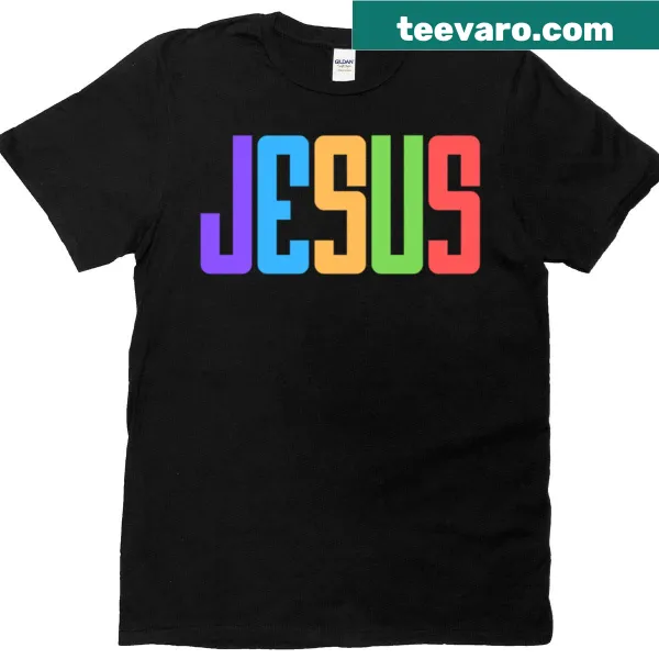 T-shirt featuring an inspiring typographic design centered around Jesus