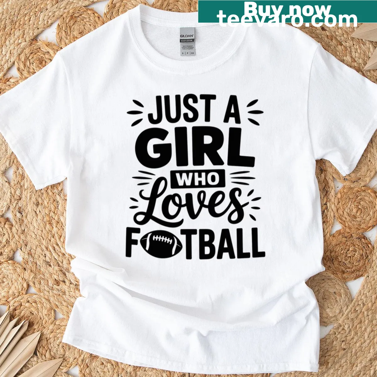 Text graphic shirt for girls who love football — on a men's t-shirt