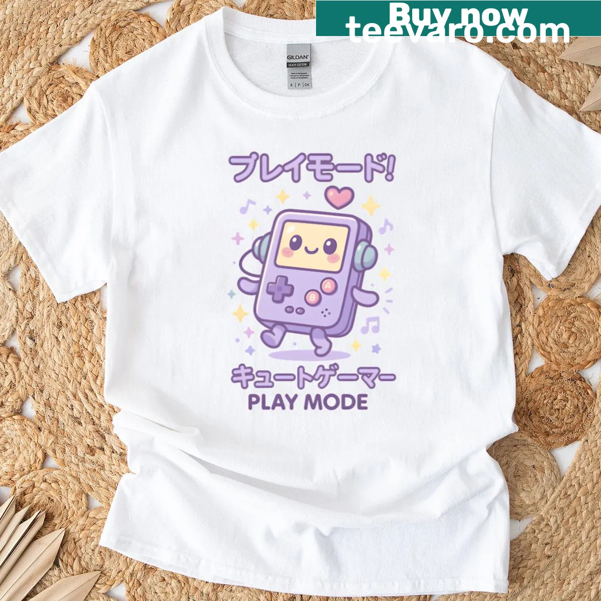T-shirt featuring a cute pastel retro game console and character — on a men's t-shirt