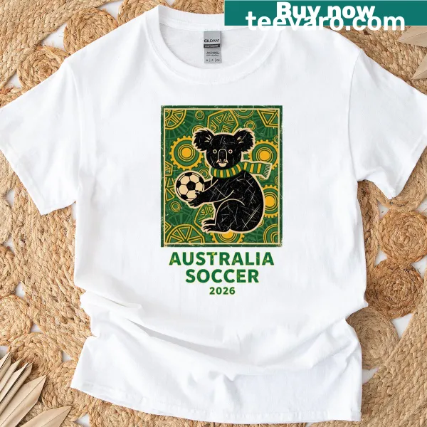 Koala soccer fan T-shirt with Australian theme