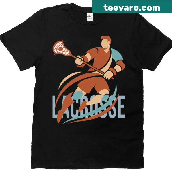 Bold typography T-shirt featuring a lacrosse strike design