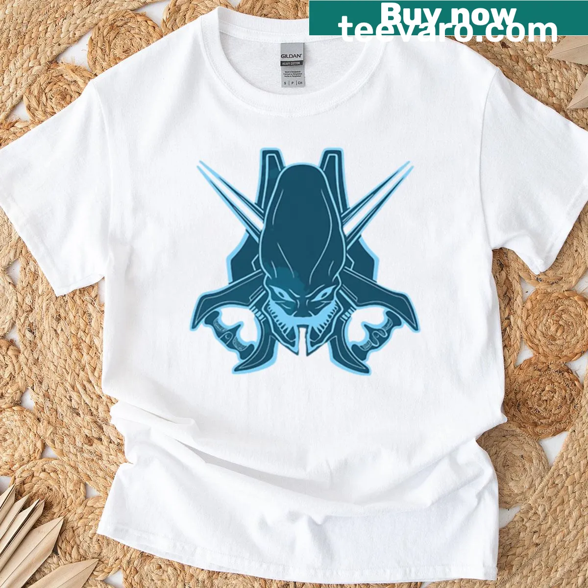 Halo graphic on a T-shirt — on a men's t-shirt