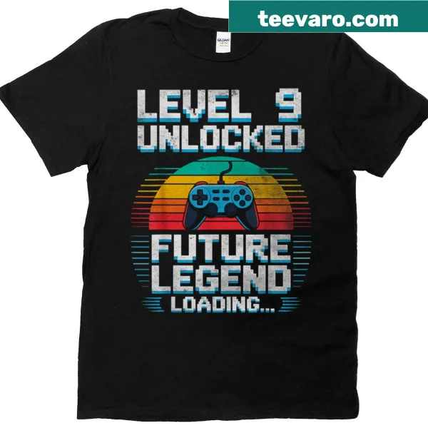 Funny loading graphic for 9th birthday on T-shirt