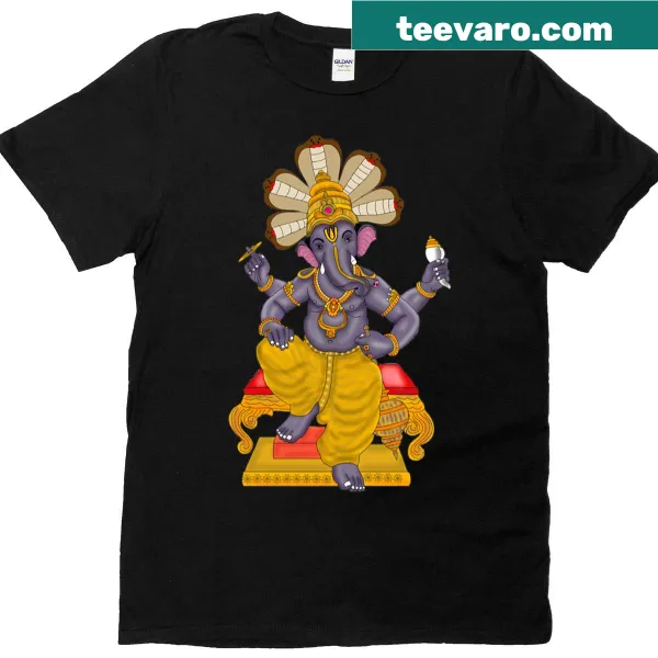 Illustration of Lord Ganesha on Sheshnag on a T-shirt