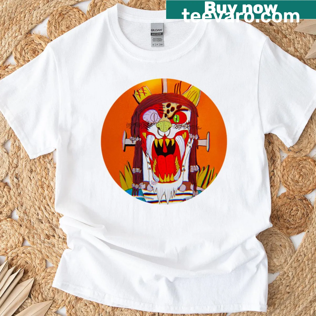 Gaming-inspired Maceo Jaws Cir T-shirt design — on a men's t-shirt