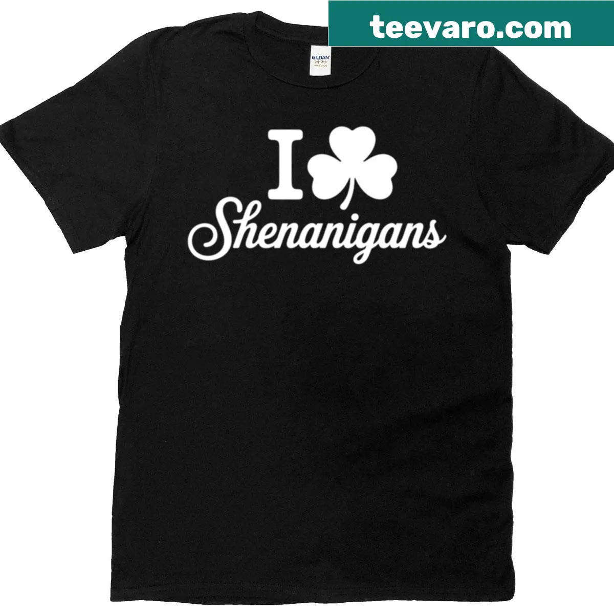 Playful St. Patrick's Day T-shirt with shamrock and fun text — on a men's t-shirt