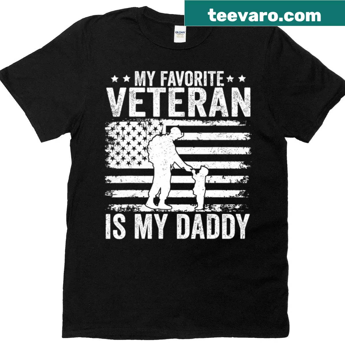 Vintage T-shirt with a 90s USA flag design — on a men's t-shirt