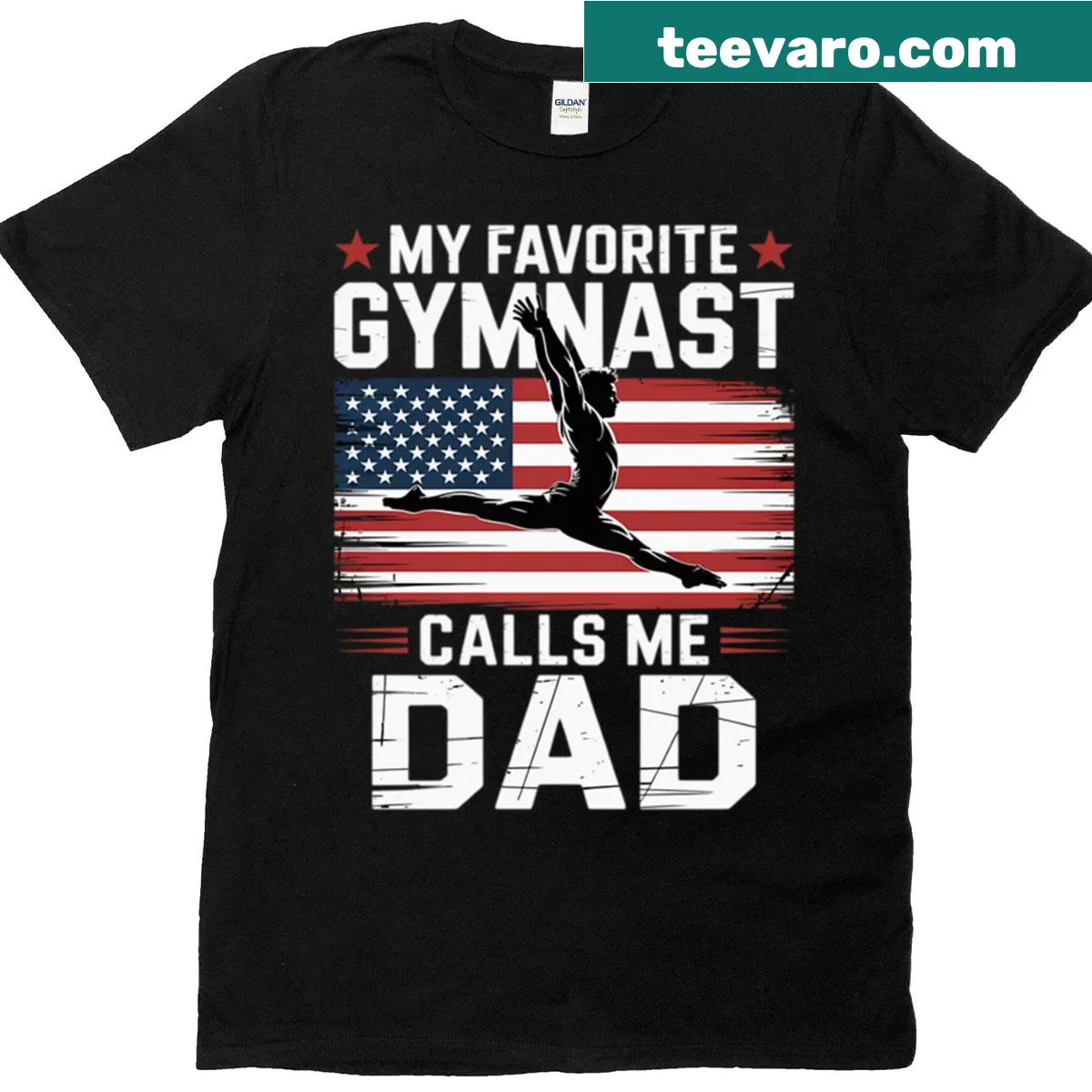 Sentimental Dad T-shirt for proud fathers of gymnasts — on a men's t-shirt