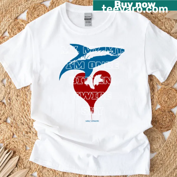 Text design 'My My My Once Twice Shy' on T-shirt