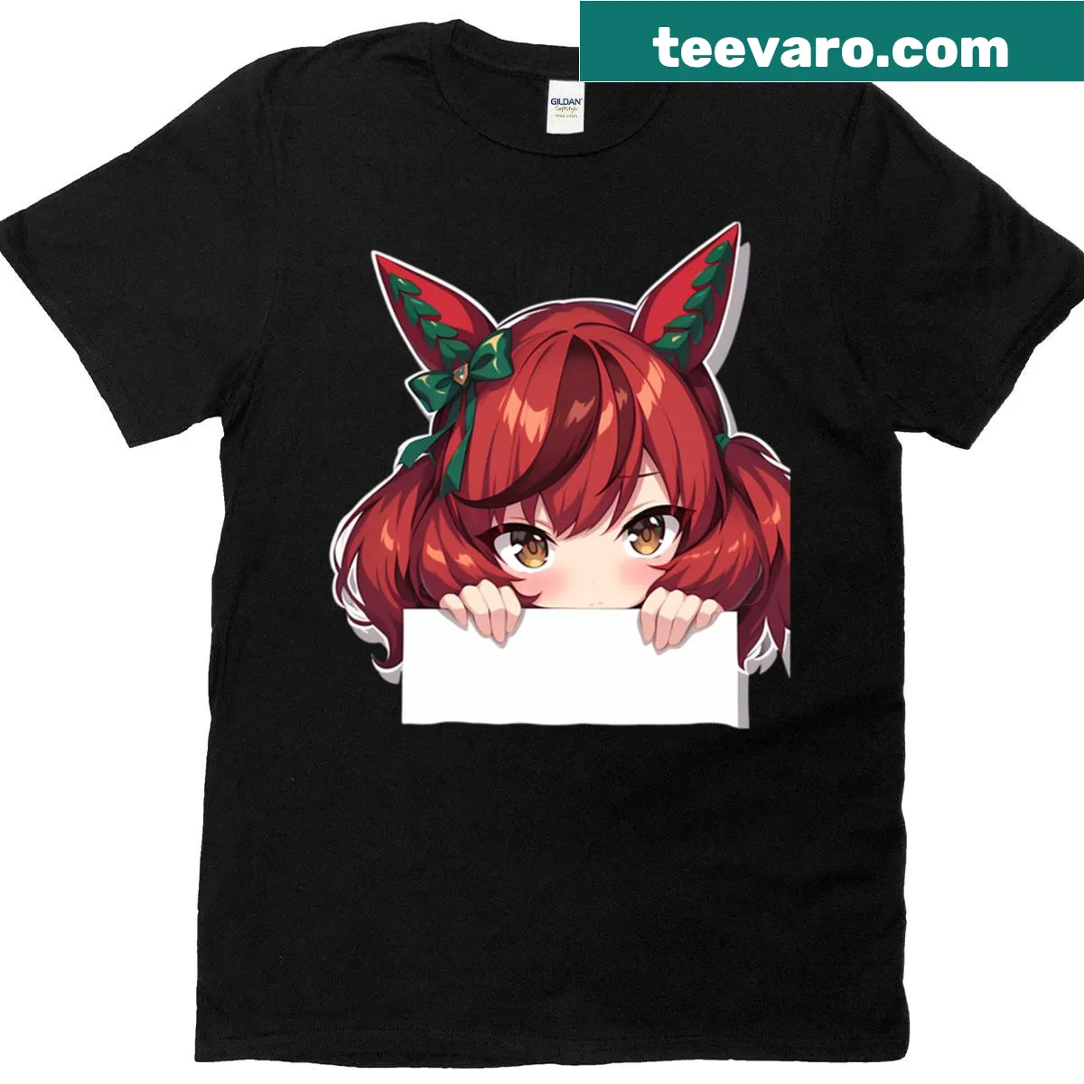 Kawaii Christmas anime girl design on a T-shirt — on a men's t-shirt