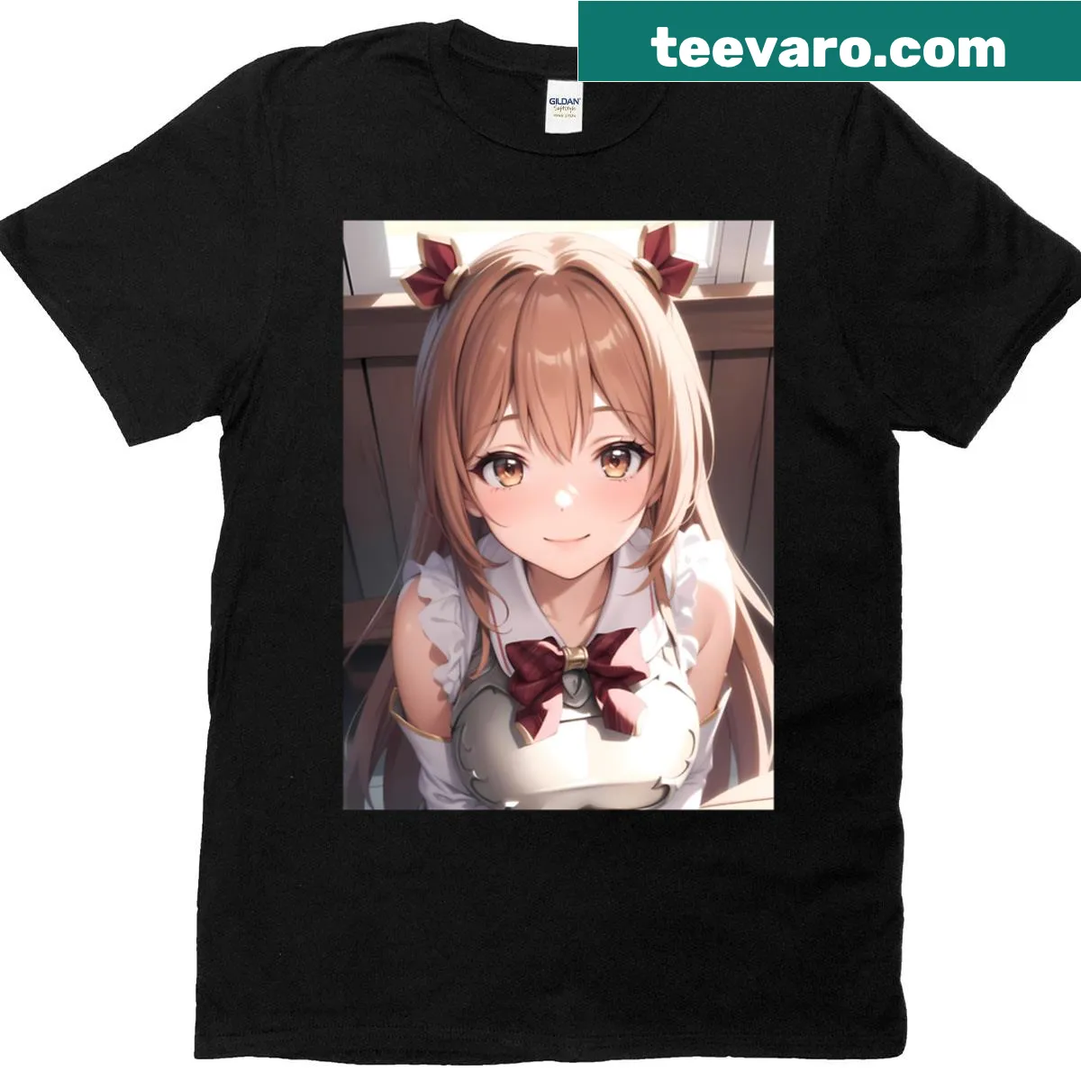 Cute anime girl in a classroom setting from Princess Connect — on a men's t-shirt