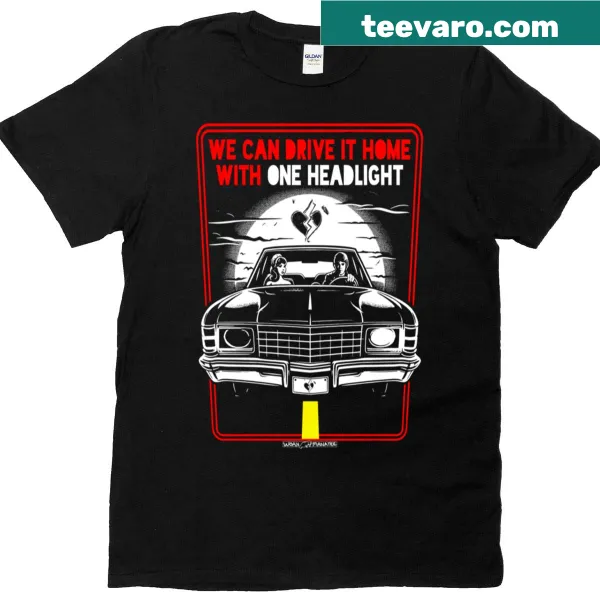 Typography t-shirt featuring the phrase One Headlight